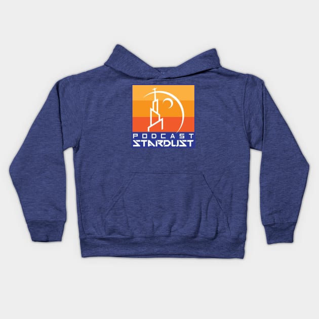 Podcast Stardust Sunset Gradient Logo Kids Hoodie by PodcastStardust